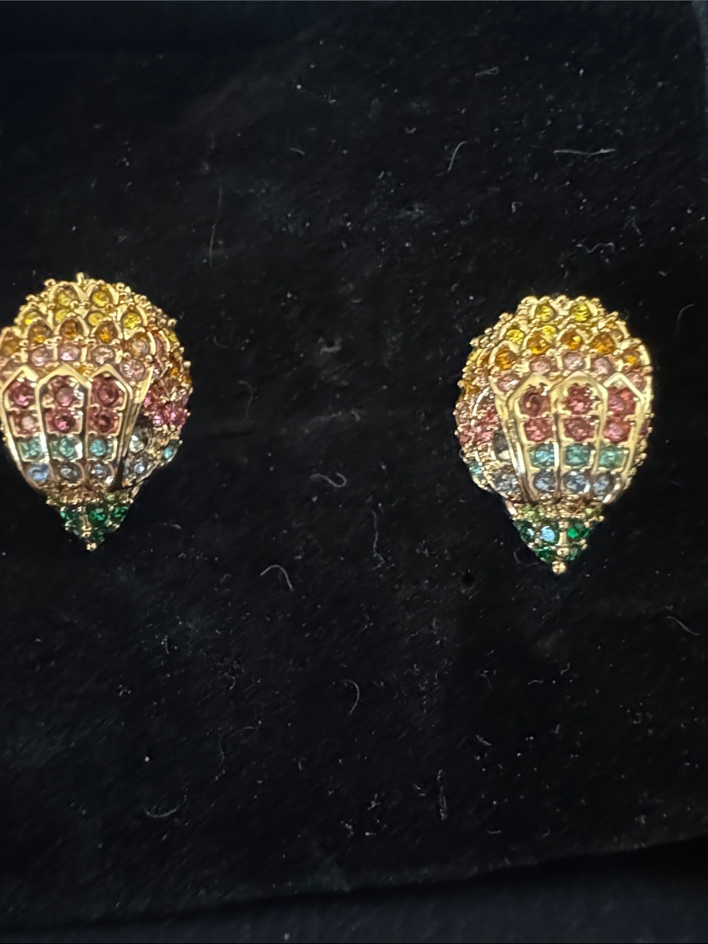 Kurt Geiger NWOT Gold-Tone Multicolor Pavé Stud Earrings